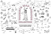 Travel Wedding Map Creator Kit II, an Illustration by Happy Monday Creative (Thumbnail 1 of 21)