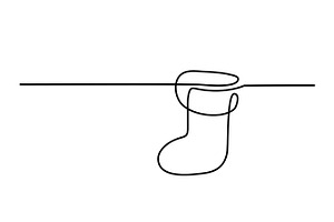 Christmas Holidays Sock One Line