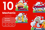Mechanic Illustration Pack, an Illustration by baii09 (Thumbnail 1 of 4)