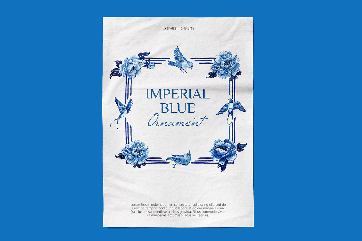 Imperial Blue Ornament – Watercolor, an Object Illustration by CreativeValuation (Photo 8 of 11)