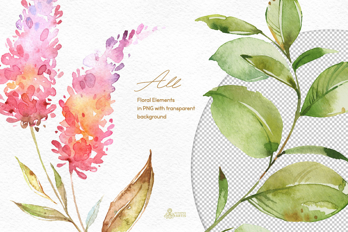 Crystal. Floral & Polygonal Bundle, a Decorative Illustration by OctopusArtis (Photo 12 of 15)