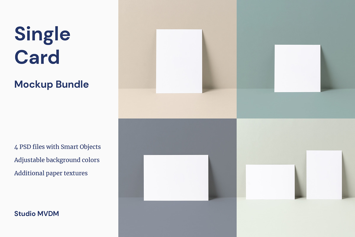 Single Card Mockup Bundle, a Print Template by Studio MVDM (Photo 1 of 8)