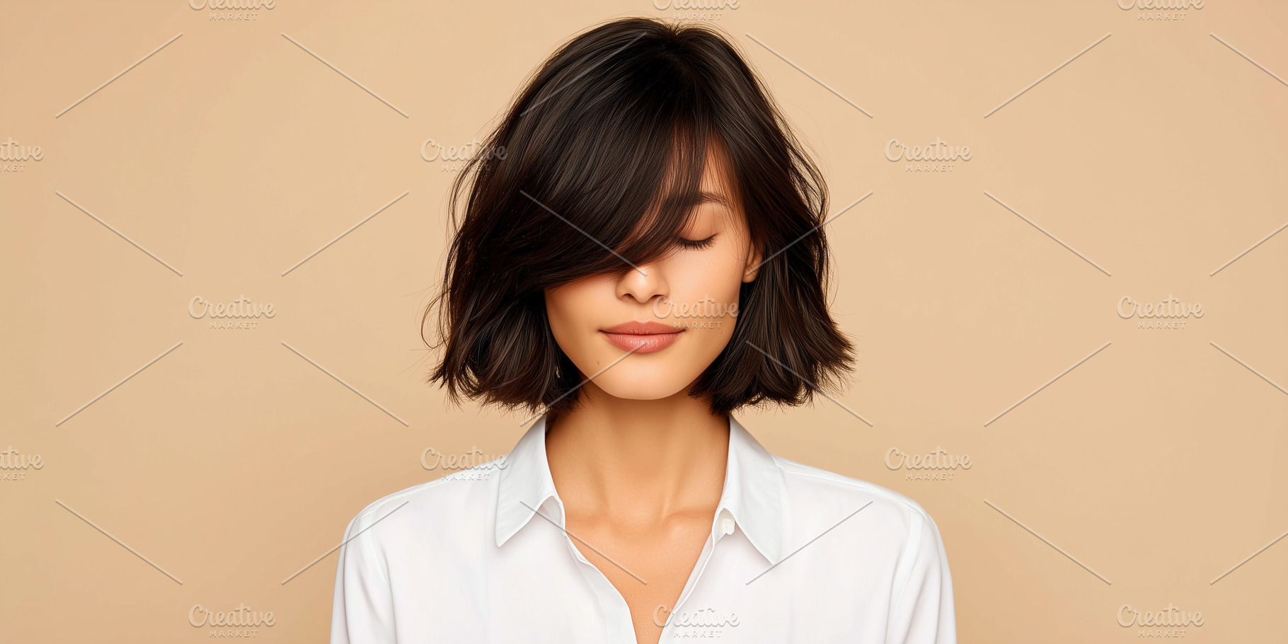 Minimalist portrait of a woman with, a Person Photo by MistyDay