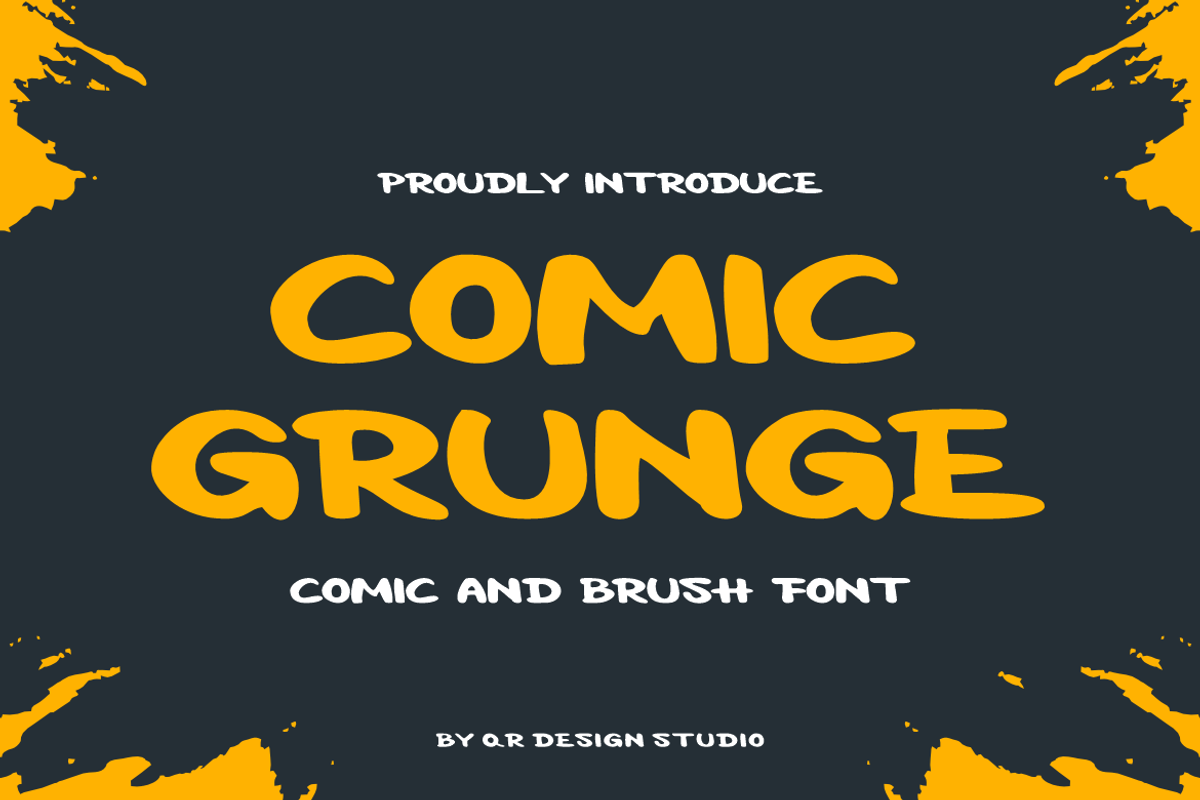 Comic Grunge Font, a Handwritten Font by QR Design Studio (Photo 1 of 7)