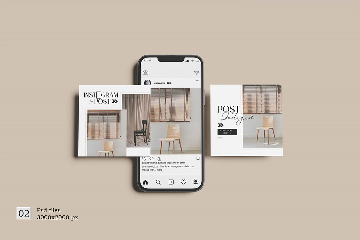 Instagram Post Mockup, an iPhone Mockup by YurnalisPerix (Photo 1 of 3)