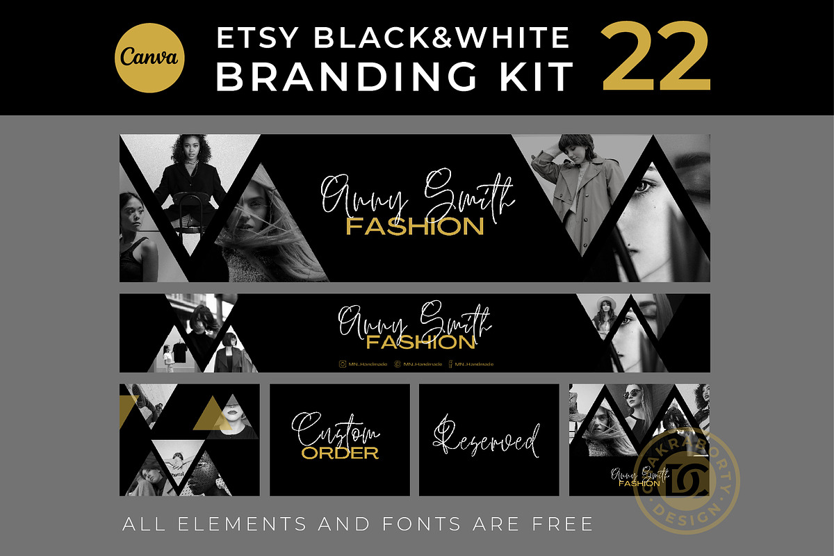 Editable ETSY shop template Canva, a Websites & App Template by Chakraborty Design (Photo 1 of 7)