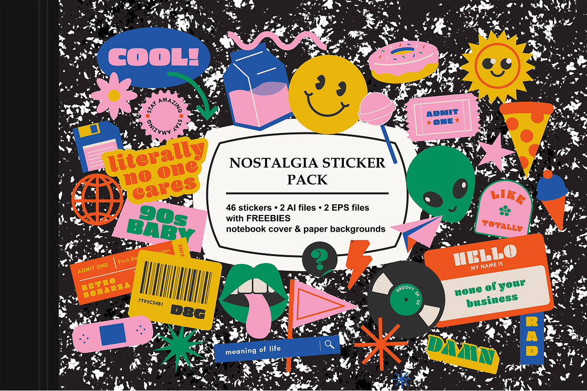 Nostalgia Sticker Pack, an Education Illustration by Creativity Bucketlist (Photo 1 of 5)