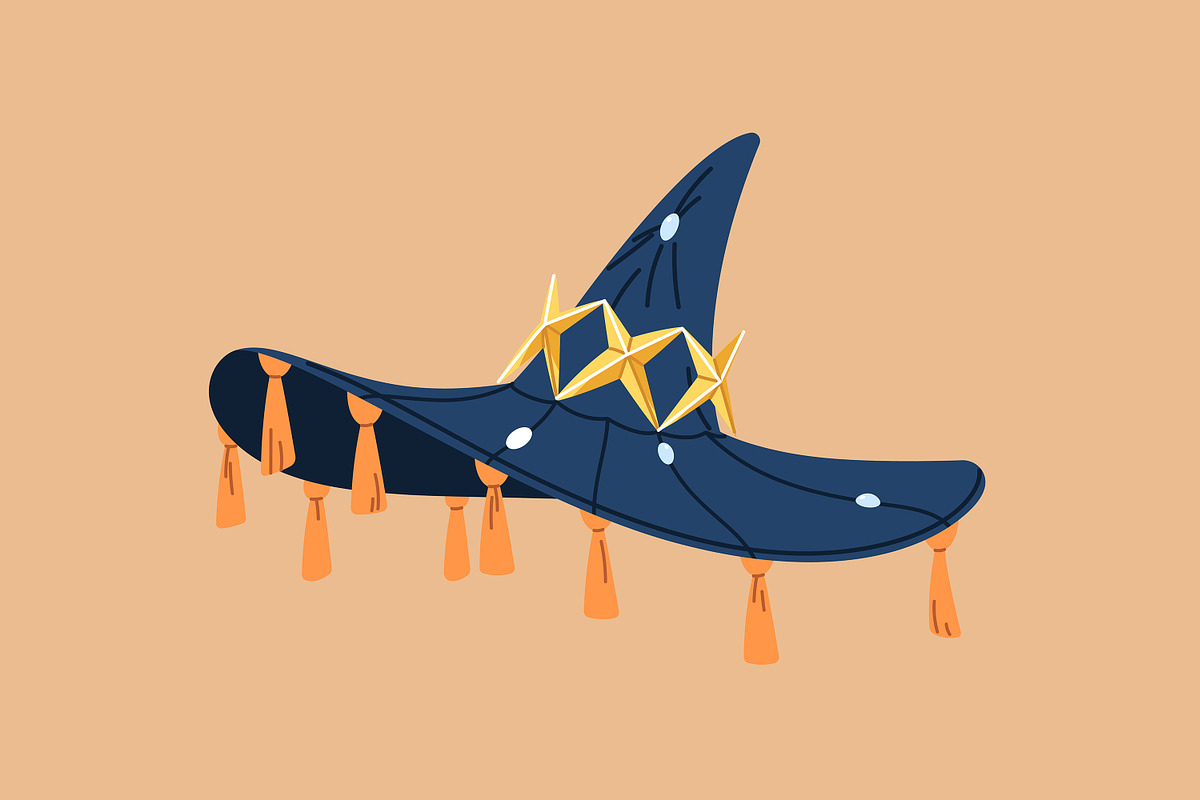 Witch, wizard hats set + patterns, an Object Illustration by PaperTrident (Photo 14 of 20)
