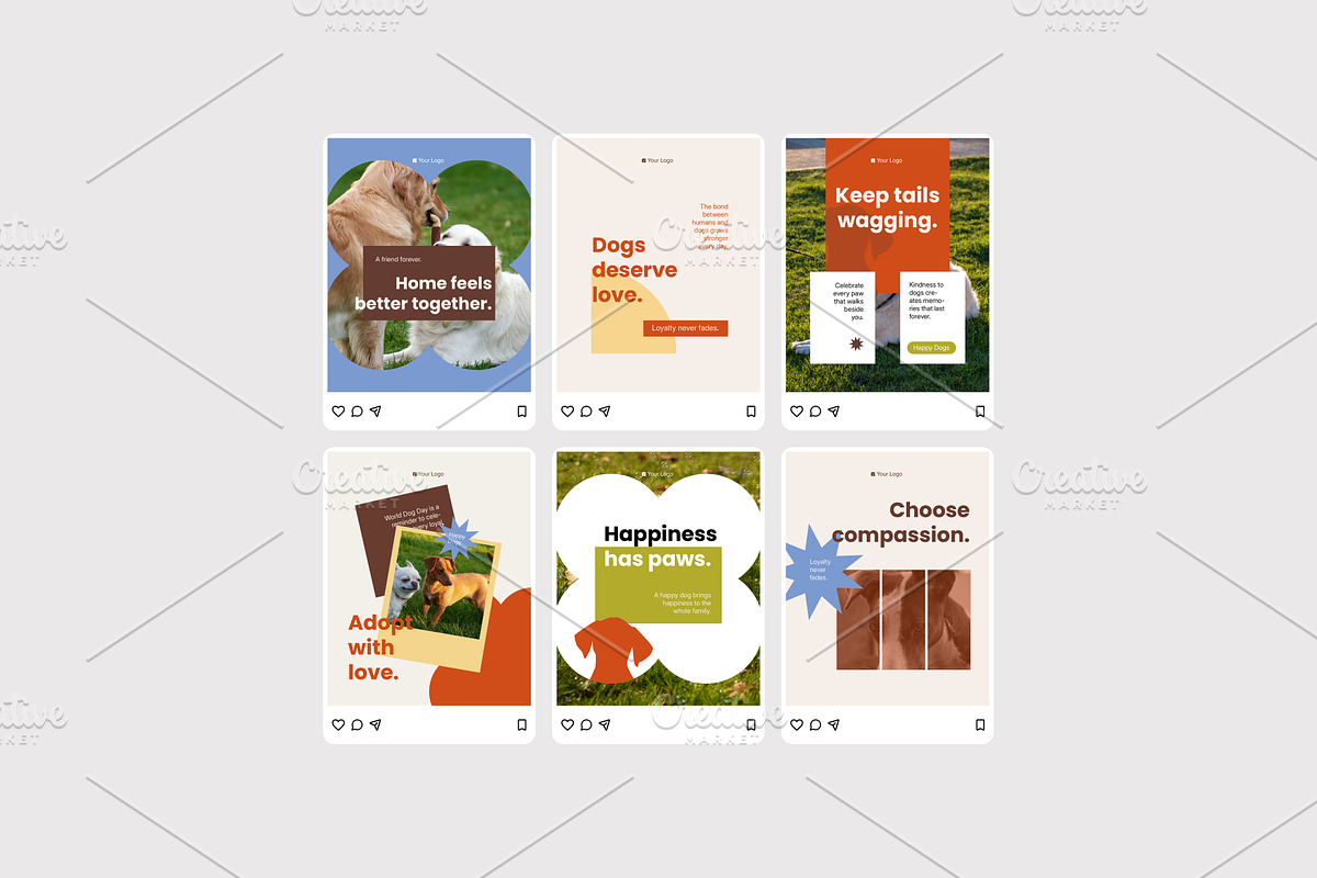 Happy Dogs - Instagram Post, a Social Media Template by Izdihaar_Studio (Photo 2 of 4)