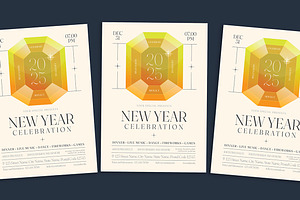 Elegant New Year Celebration Flyer, a Flyer Template by Gumico Studio.