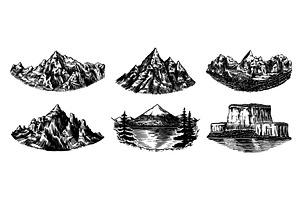 Mountains peaks, vintage rock, a Texture Illustration by Arthur Balitskiy