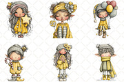 Whimsical Christmas Elf Clipart, an Illustration by Black Bird Studio (Thumbnail 4 of 6)