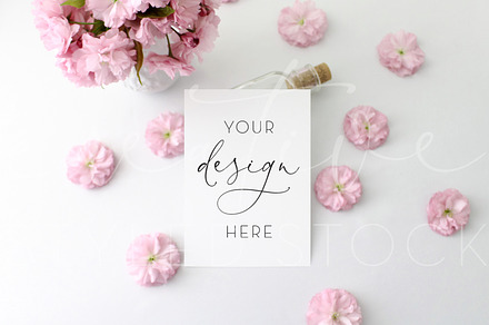 Cherry Blossoms 5x7 Card Mockup