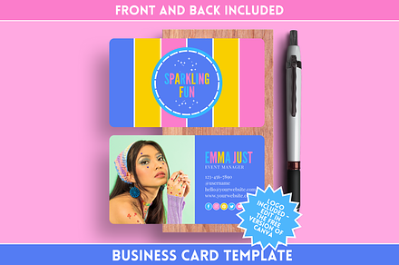 Colorful Business Card Template, a Business Card Template by SunshineStudioBoutique