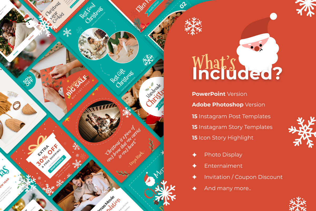 Christmas Instagram Template, a Social Media Template by Brandearth RRGraph (Photo 2 of 6)