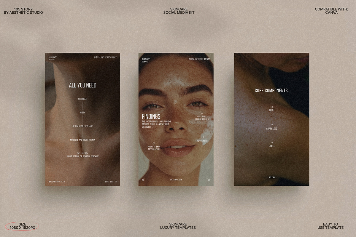 Skincare Story Canva Bundle Set preview 2