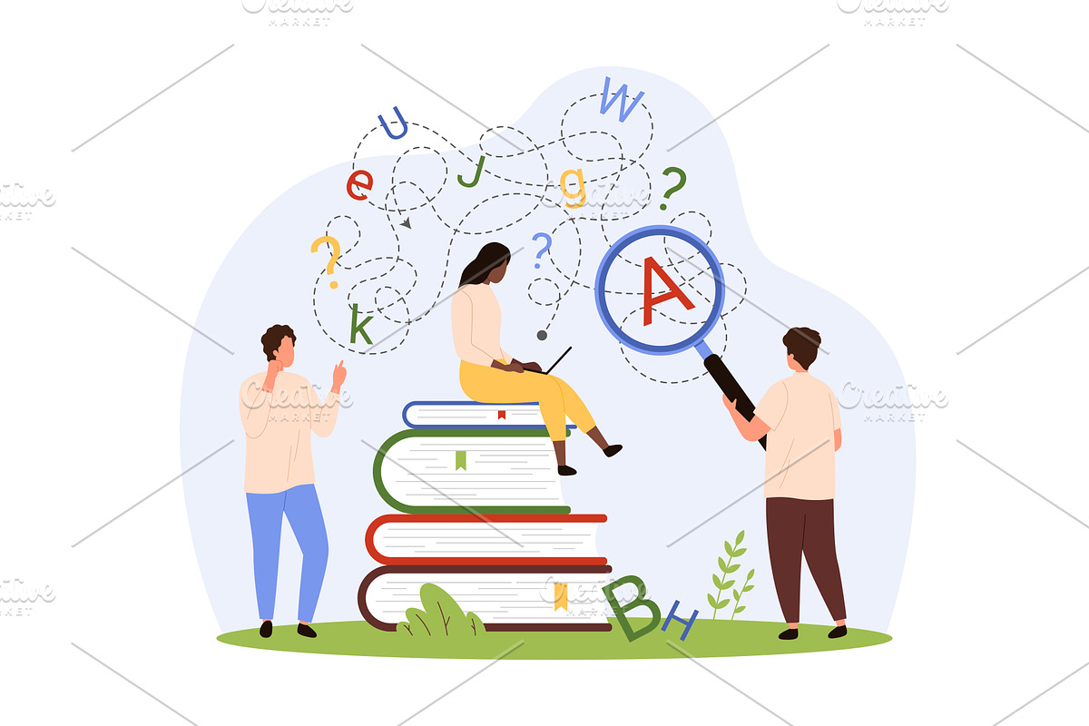 Dyslexia, learning disorder of tiny, a Person Illustration by Flashvector