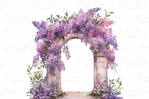 Watercolor Spring Arches Clipart