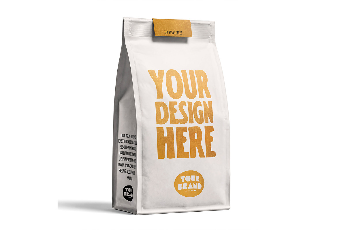 PSD Coffee Bag Packaging Mockup, a Packaging Mockup by LESZ Design (Photo 3 of 3)