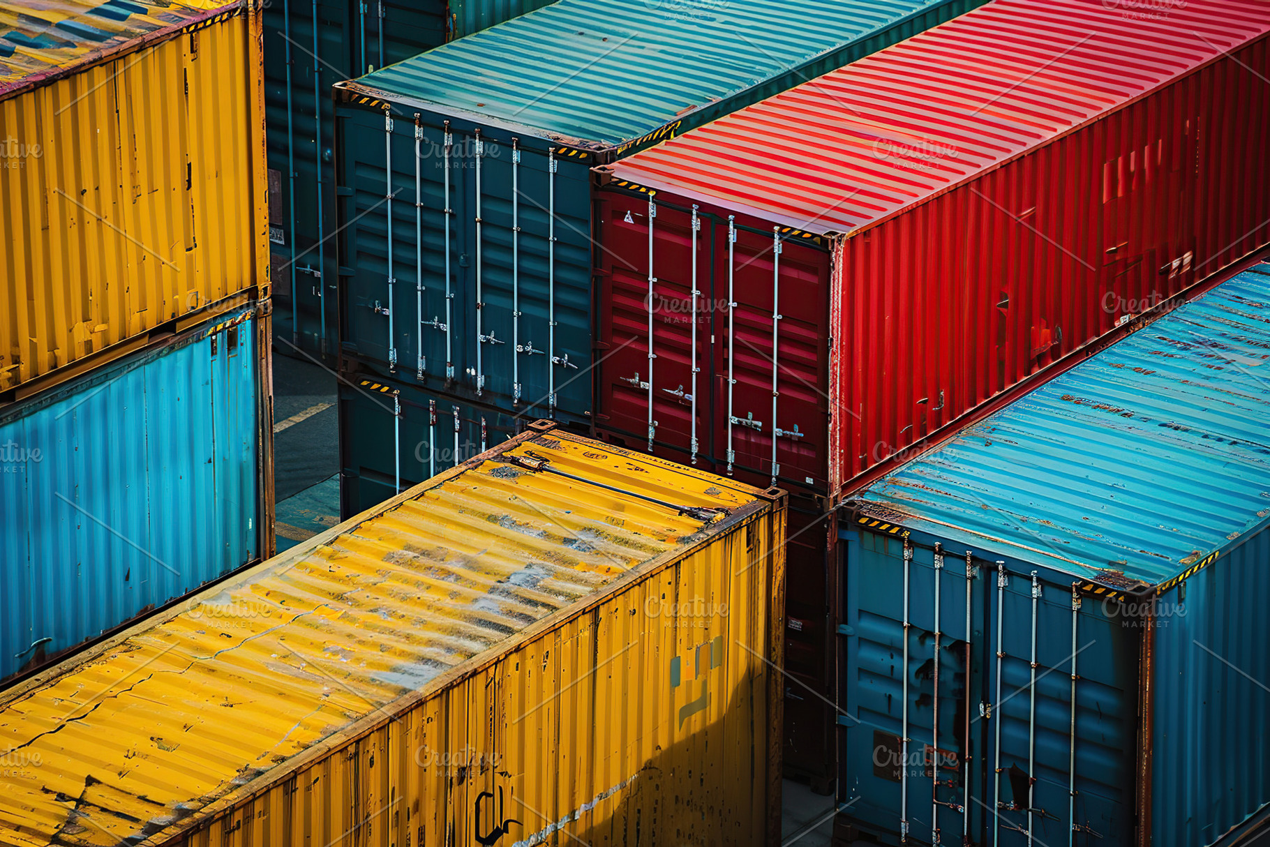 Sea port full of business logistic import and export logistics c, an Industrial Photo by AlyaAnd