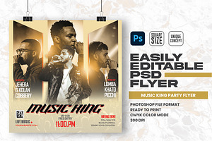 Music King Party Flyer Design, a Flyer Template by Shajib Shikder