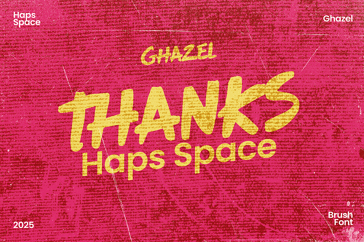 Ghazel Urban Brush Font, a Script Font by Haps Space (Photo 11 of 12)