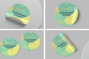 Glossy Sticker Mockup Set, a Packaging Mockup by megostudi0