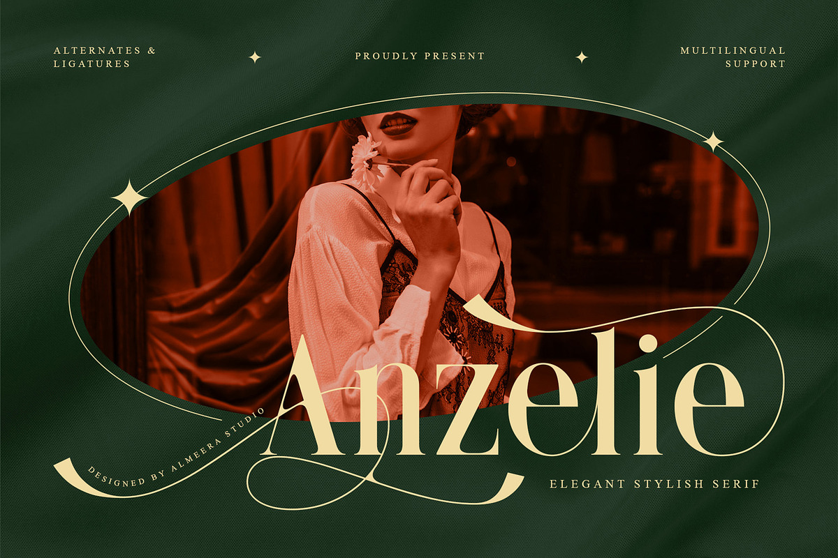 Anzelie – Elegant Stylish Serif, a Serif Font by Almeera Std (Photo 1 of 10)