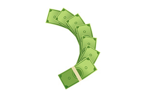 Cartoon money. Paper cash, a Finance Illustration by Things for designers