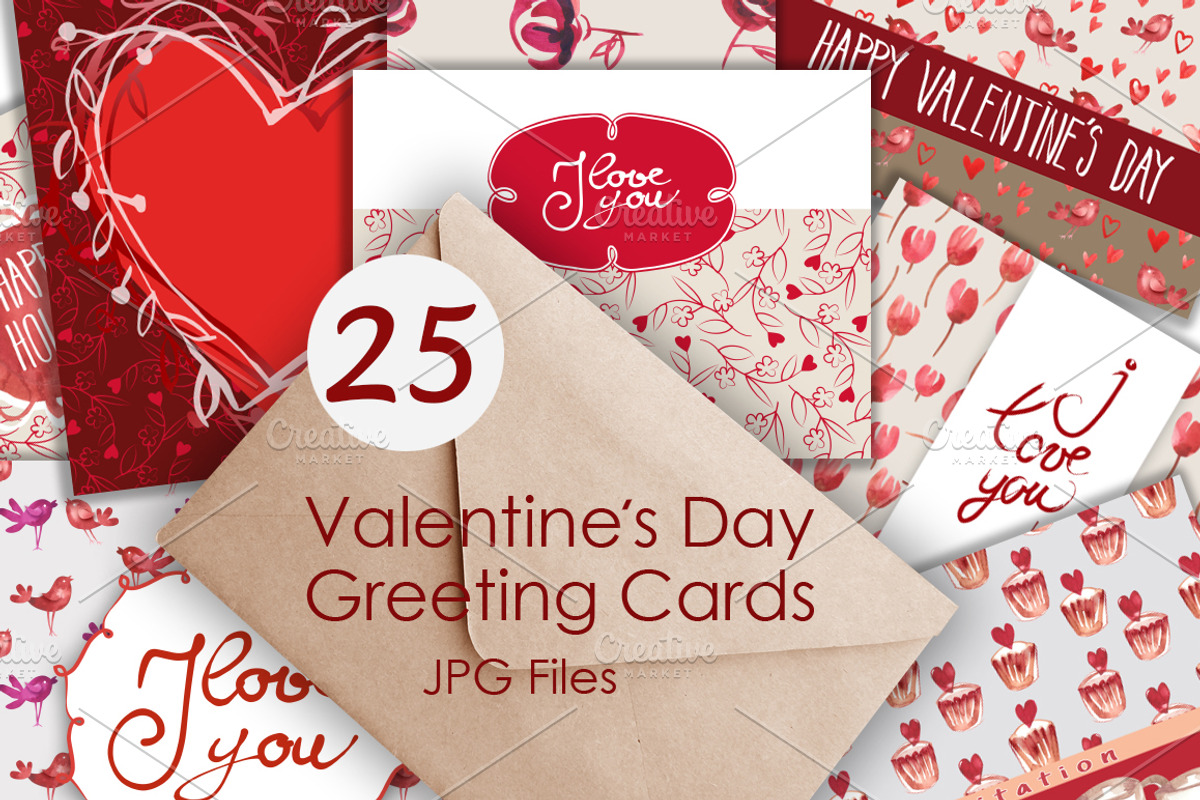 25 Valentines Day Greeting Card, a Pattern Graphic by Marina Grau (Photo 1 of 3)