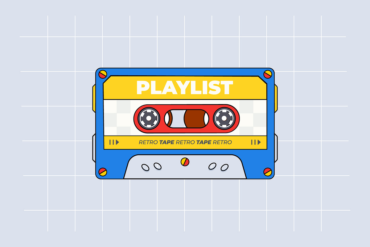 4 Retro Style Tapes, an Object Graphic by katyaskrn (Photo 3 of 5)