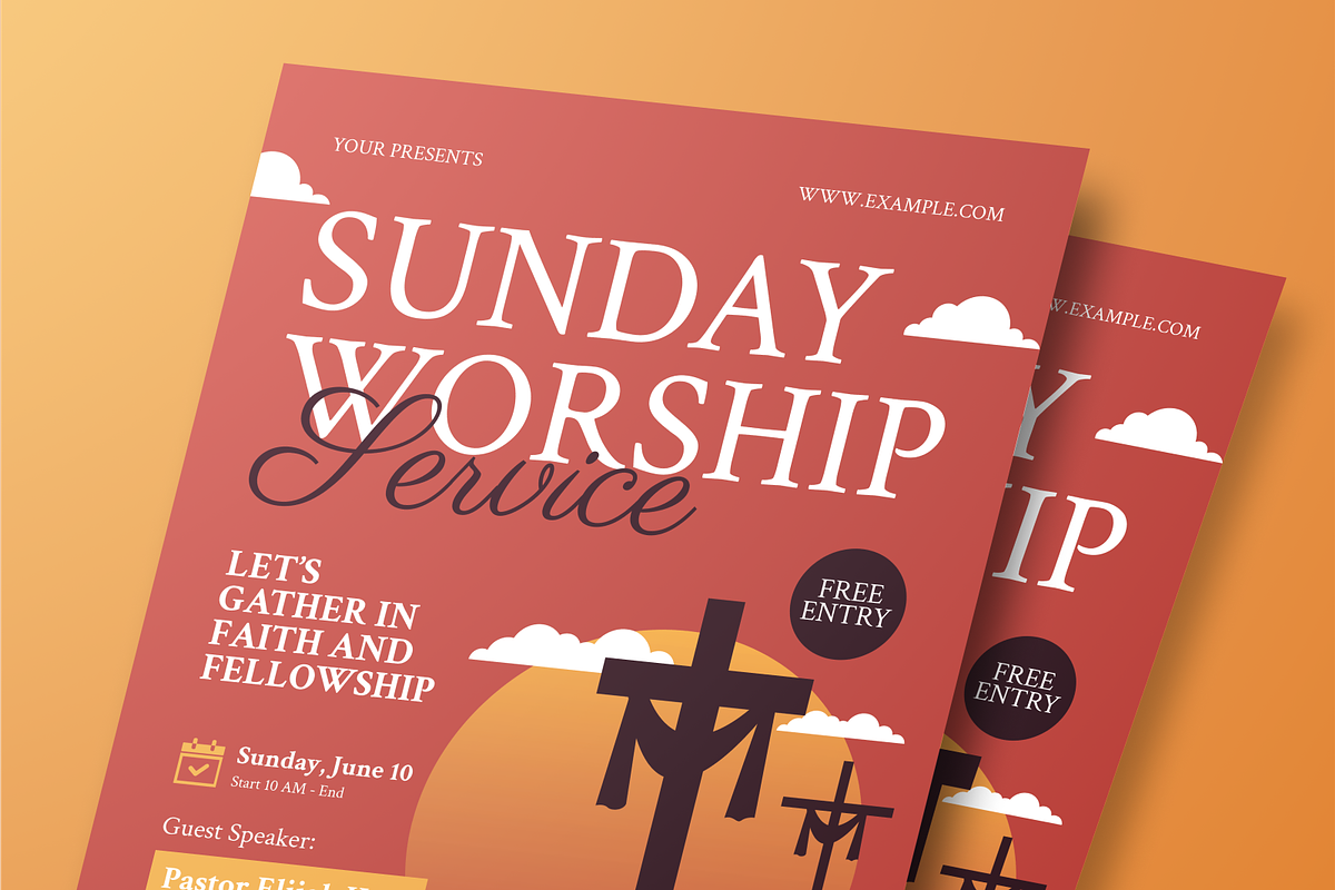 Sunday Church Flyer Set, a Flyer Template by Annora Studio (Photo 6 of 6)