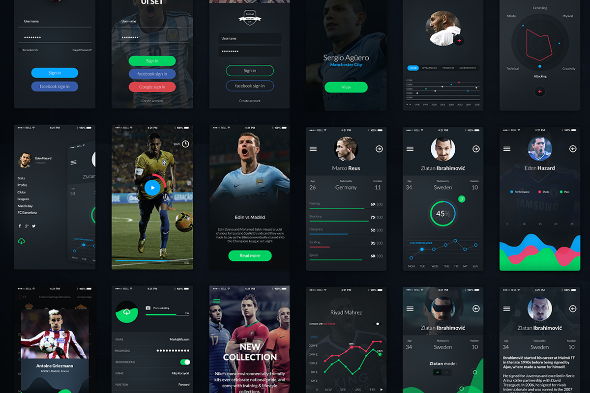 Football App UI Set, an UI Kit Template by Filip Korzycki (Photo 3 of 3)