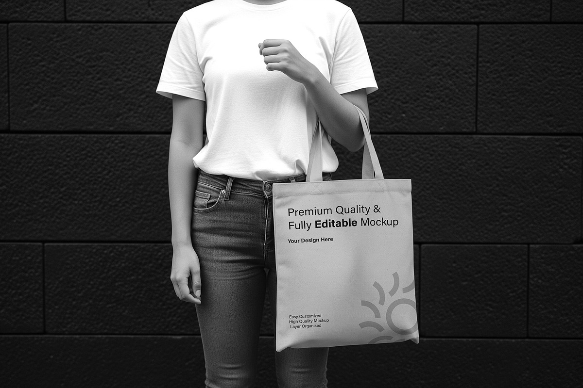 Editable Tote Bag Mockup PSD, a Product Mockup by graphypix (Photo 3 of 4)