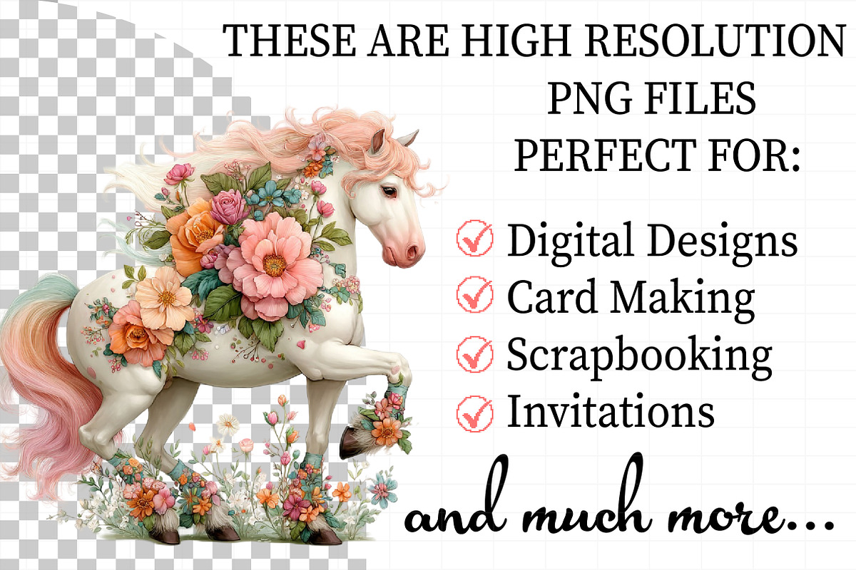 Whimsical Mother's Day Horse Clipart, an Illustration by Daily.Designs (Photo 2 of 7)