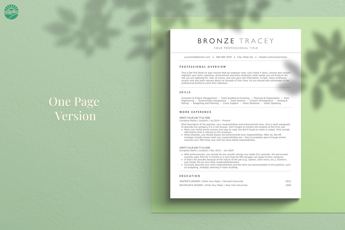 Modern Clean ATS Resume Template preview 2