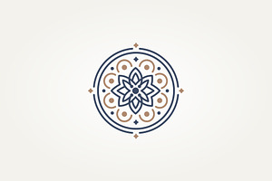 simple mandala line art icon logo, a Branding & Logo Template by Blazybone