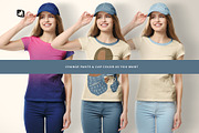 Women's Tshirt With Cap Mockup, a Shirt Mockup by Designertale (Thumbnail 5 of 12)