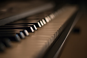 Waiting for the piano man stock photo containing piano and keyboard