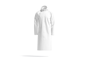 White Waterproof Rain Coat 3D Model