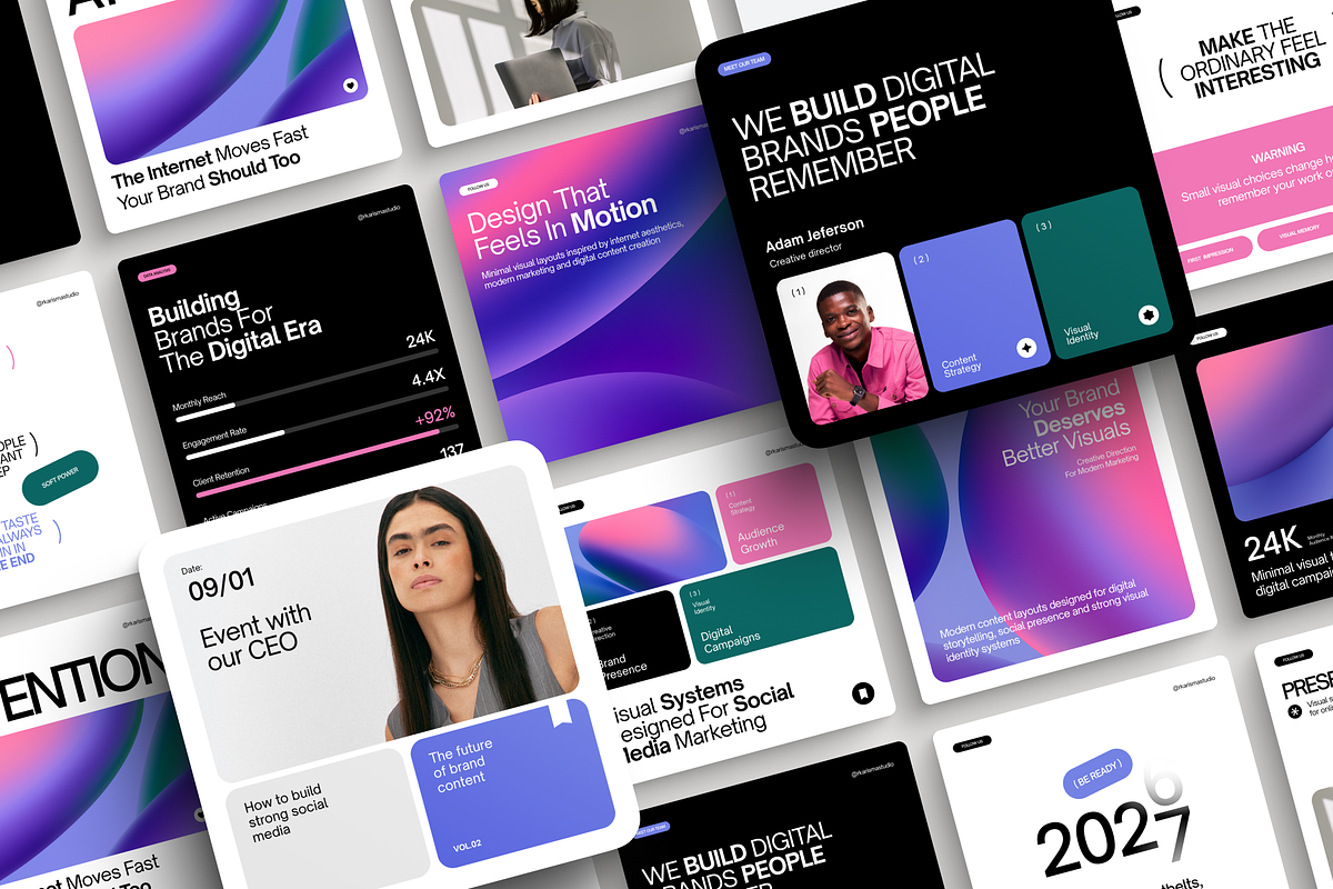 Digital Aura Social Media Kit, a Social Media Template by Karisma Studio (Photo 1 of 10)