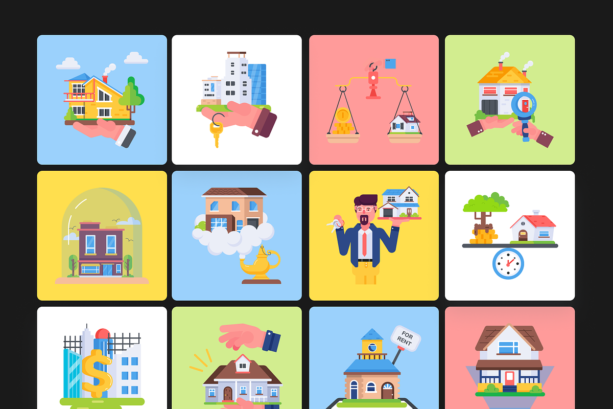 Animated Real Estate Icons, a Duotone Icon by Prosymbols (Photo 6 of 12)