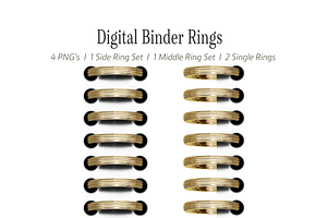 Elegant Gold Digital Planner Rings