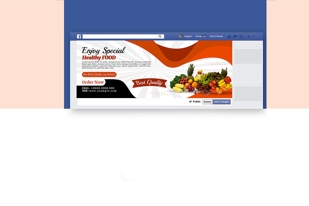 Food Facebook Cover Bundle, a Marketing Template by Photoshop Action (Photo 9 of 13)