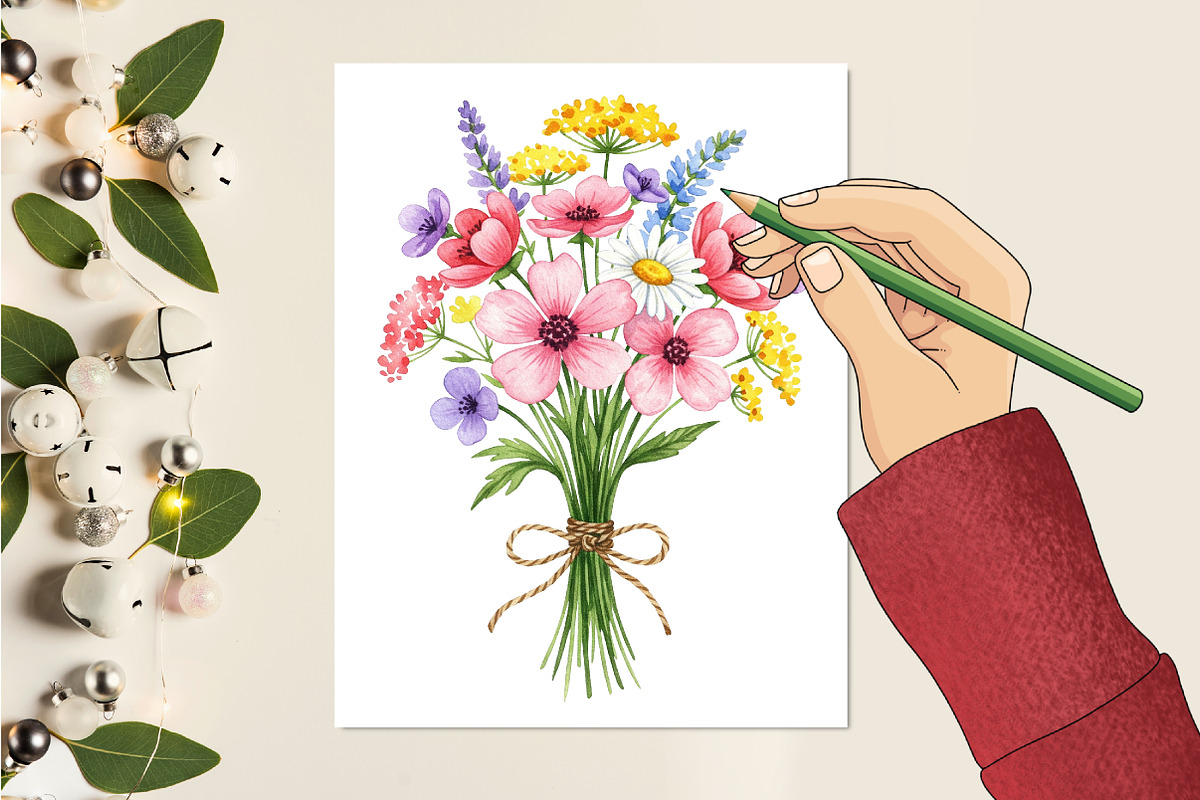 Spring Wildflower Clipart Sublimatio, an Illustration by RobertsArt (Photo 2 of 7)