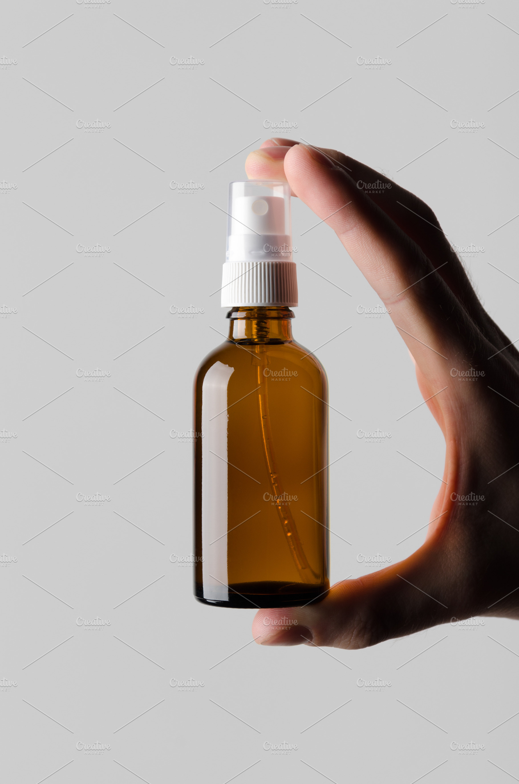 Amber spray bottle mockup JPEG, a Health & Medical Photo by Shablon
