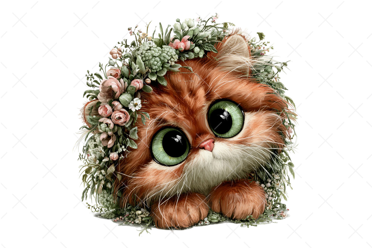 Whimsical Peeking Cat Clipart, a Seasonal Illustration by Craft Nest (Photo 9 of 10)