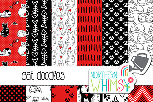 Red White & Black Cat Patterns