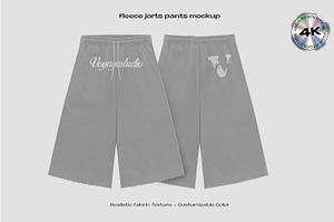 Fleece jorts pants mockup, a Bottom Mockup by Voyage Studio