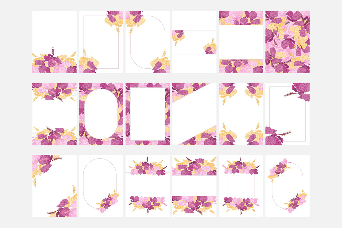 30 floral elements, hibiscus frame, an Illustration by Bloom21Art (Photo 2 of 9)
